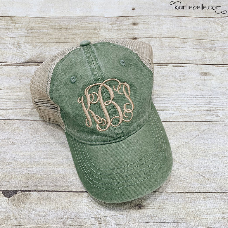 Sip & Stitch no. 2: Monogrammed Hat on Brother PE770/ PE800