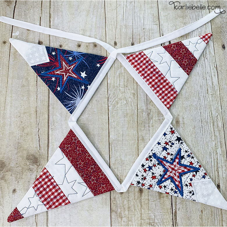 Sip & Stitch no. 31: In the Hoop 4th of July Bunting
