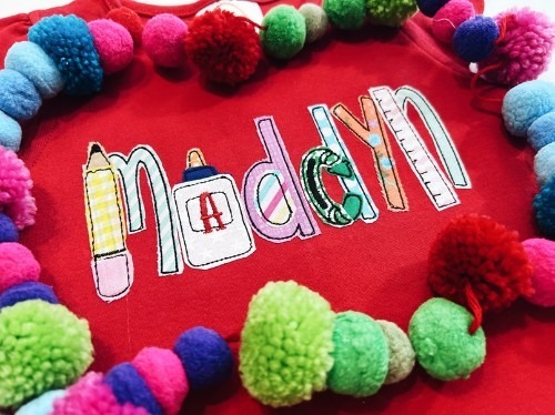 Sip & Stitch no. 56- Applique Snack Cakes School Shirt
