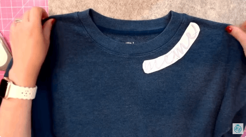 Adjusting the area for embroidery on shirt