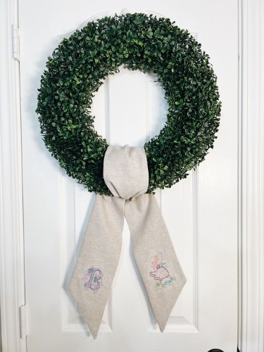 Sip & Stitch no. 85- Embroidered Wreath Sash on Brother PE800