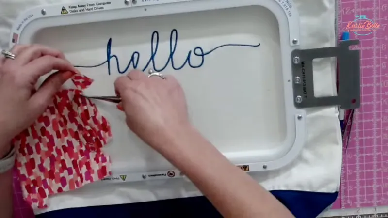 Stitching the Applique Letters