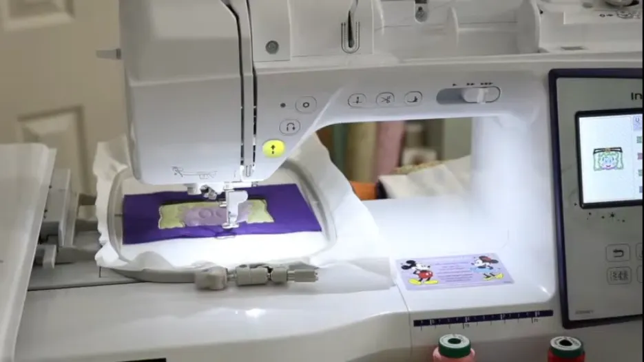 The picture is how how to sew in Brother Embroidery Machine Tutorial 