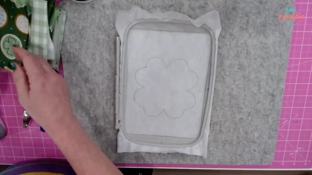 Cutting the Clover Fabric