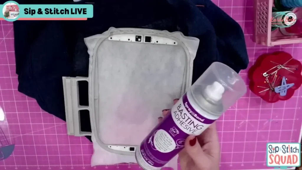 Spraying adhesive on stabilizer