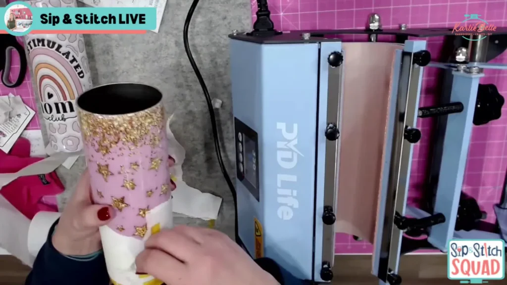 unwrapping the sublimated tumbler
