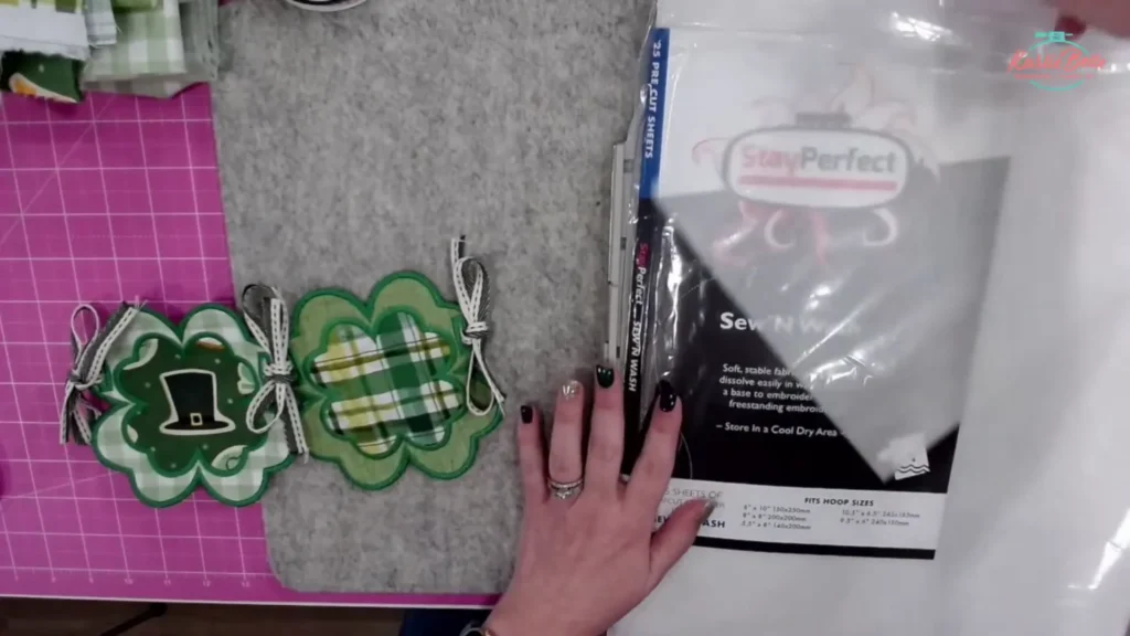 Unique Machine Embroidery Design: A 4-Leaf Clover Banner