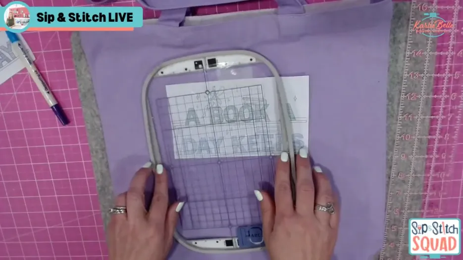 Using the Embroidery Hoop Grid for Precision
