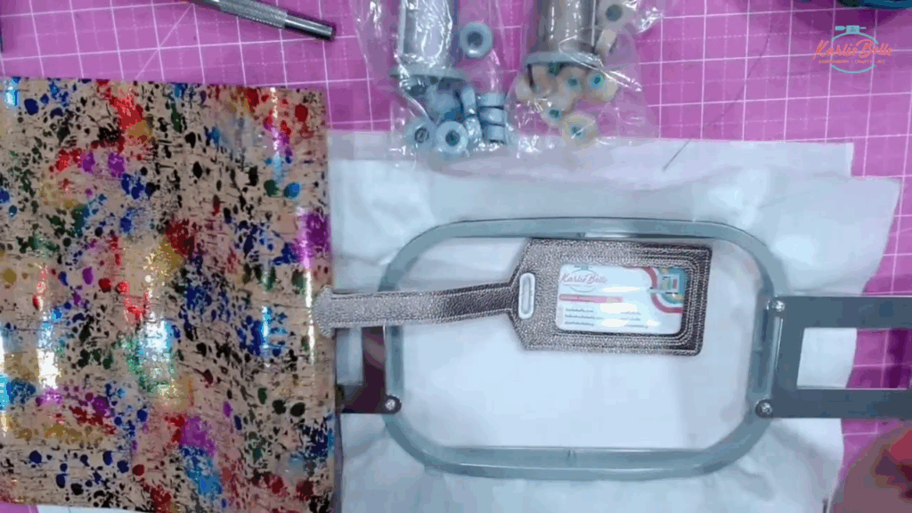 in the hoop luggage tag